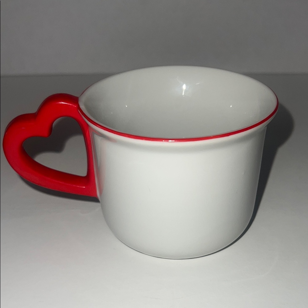 Vintage Vandor 1978 Red Heart‎ Handle Ceramic Coffee Mug